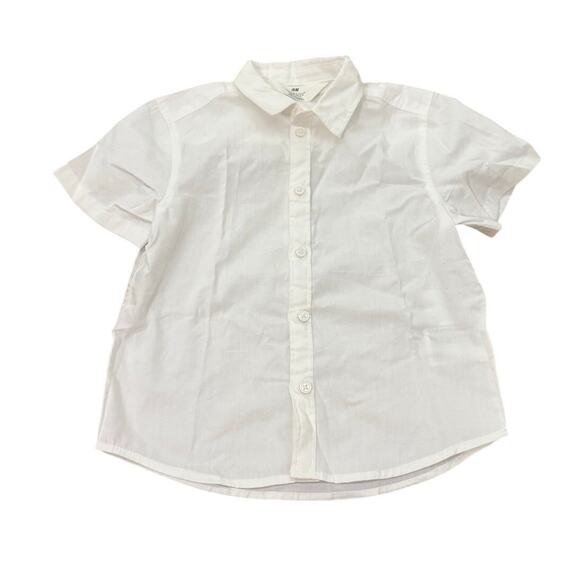 H&M Kids White Button Up Shirt 3-4Y Boys Formal Dress Top 4T EUC 100% Cotton - Picture 1 of 4